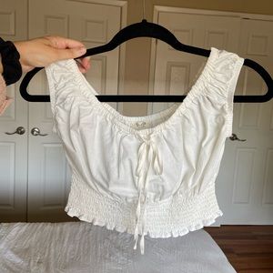 Brandy Melville Smocked Tie Marilyn top